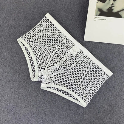 Boxer transparent taille basse en maille extensible