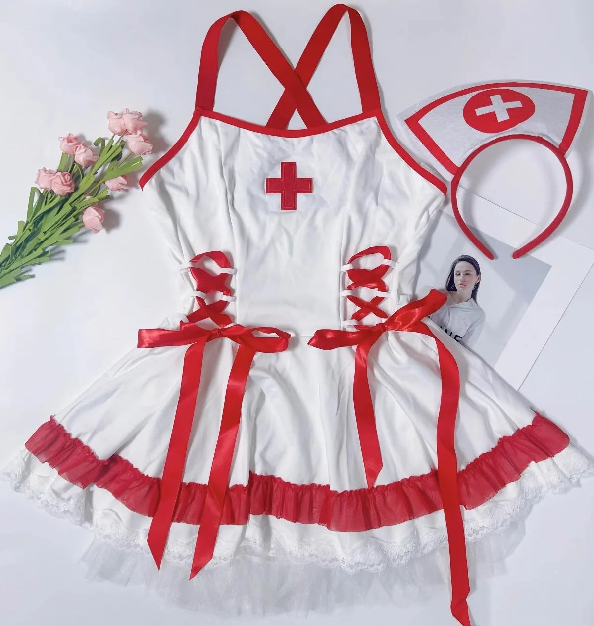 Cosplay Nurse Uniform Women Lingerie Set Erotic Babydoll Role Costume