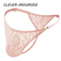 String sexy en dentelle avec boucle latérale et sangle réglable