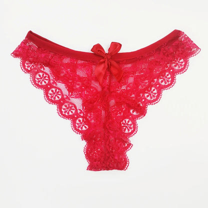 String sexy en dentelle avec culotte taille basse papillon