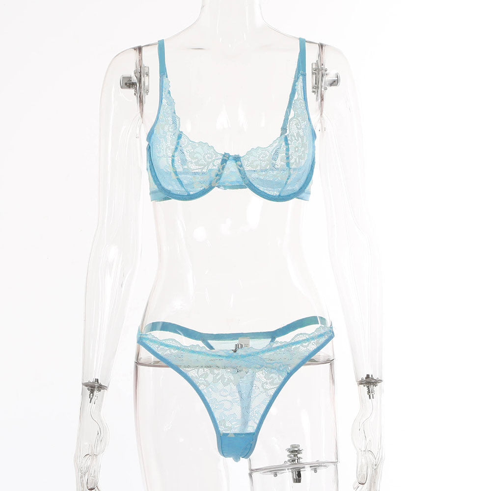 Ensemble de lingerie en dentelle pour femme avec soutien-gorge et sous-vêtements amusants