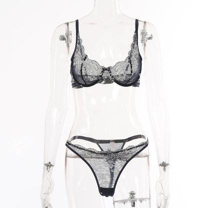 Ensemble de lingerie en dentelle pour femme avec soutien-gorge et sous-vêtements amusants