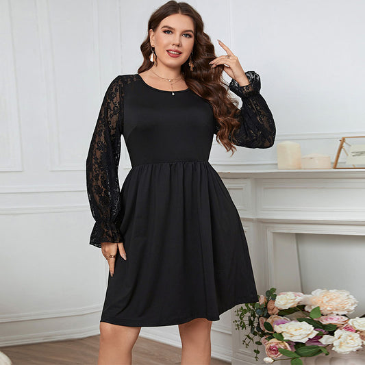Plus Size Dress with Sexy Long Sleeve