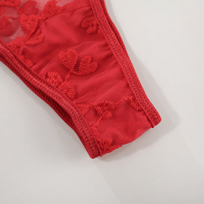 Lingerie sexy en dentelle avec soutien-gorge et culotte à nœuds