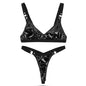 Ensemble bikini en cuir verni brillant LUXXX