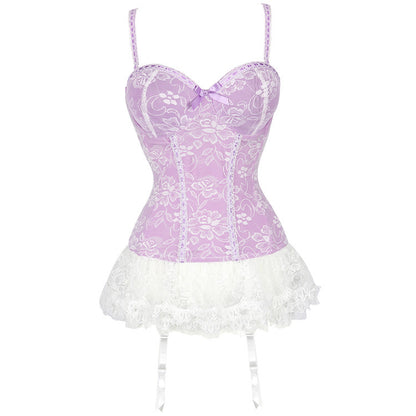 Mesh Lace Ultra Thin Breathable Corset with Garter