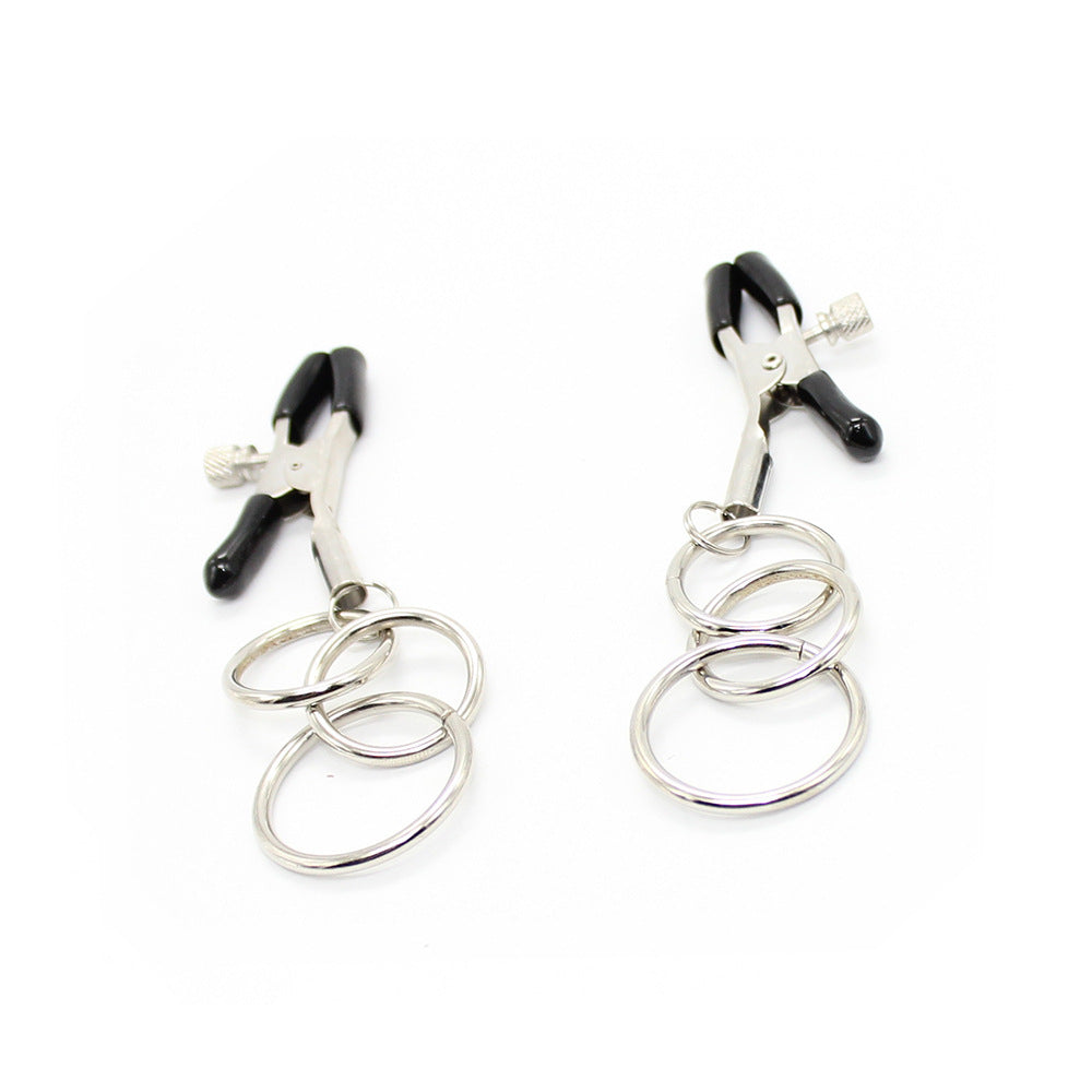 Pinces à tétons sexy avec pendentif en forme de cerceau en fer