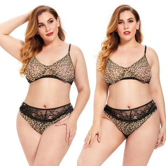 Leopard Print Lace Lingerie Curvy Women