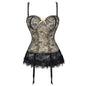 Mesh Lace Ultra Thin Breathable Corset with Garter