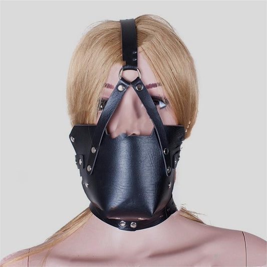 Horse Harness Muzzle Black Leather