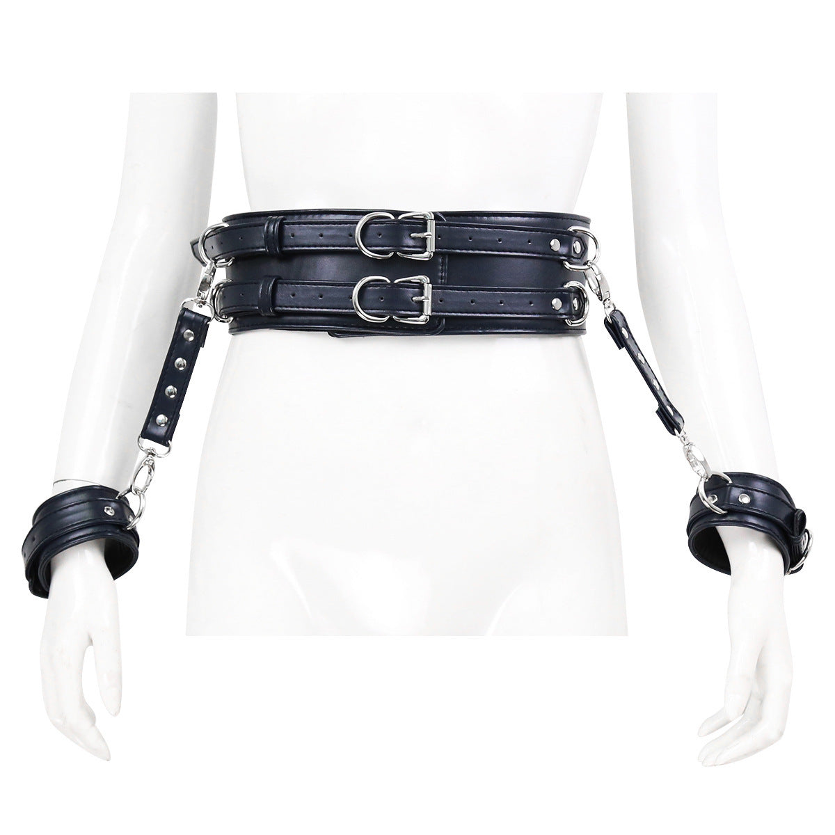 Leather Handcuffs with waist belt