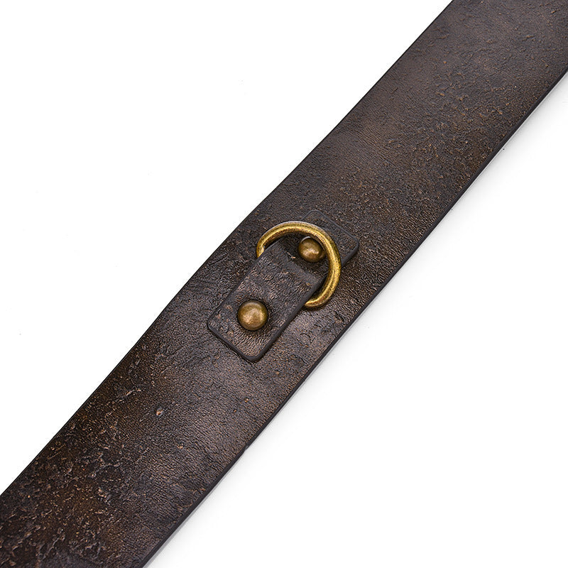 Collier rétro en cuir véritable