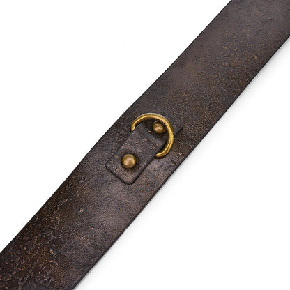 Collier rétro en cuir véritable