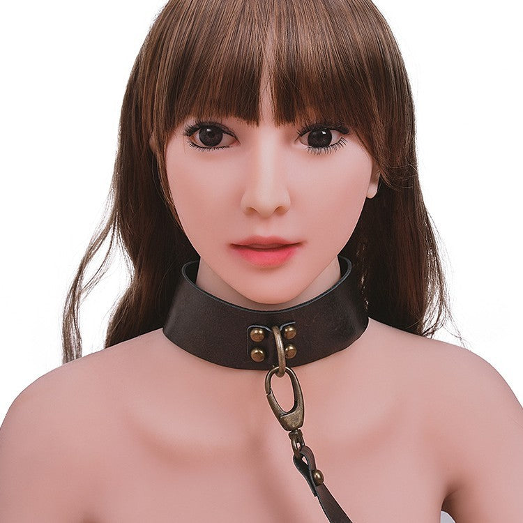 Collier rétro en cuir véritable