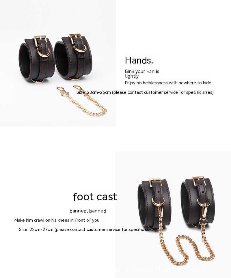 Masque pour les yeux en cuir avec reliure d'entraînement, bâillon à boule, sac pour poussette, outils pour couple