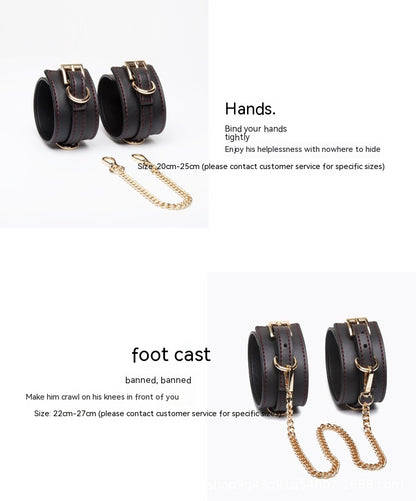 Masque pour les yeux en cuir avec reliure d'entraînement, bâillon à boule, sac pour poussette, outils pour couple