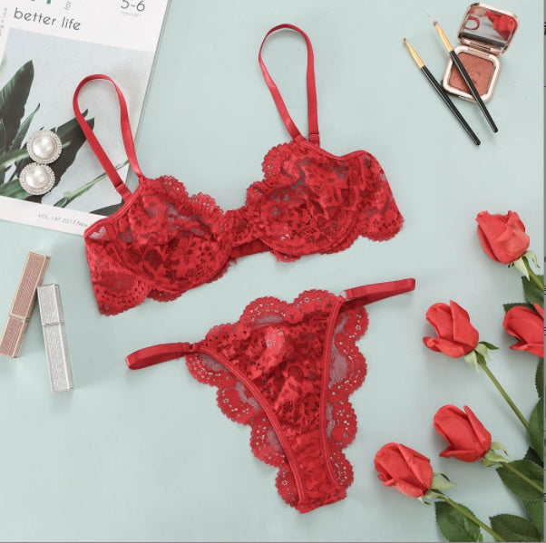 Ensemble de lingerie en dentelle avec soutien-gorge et culotte