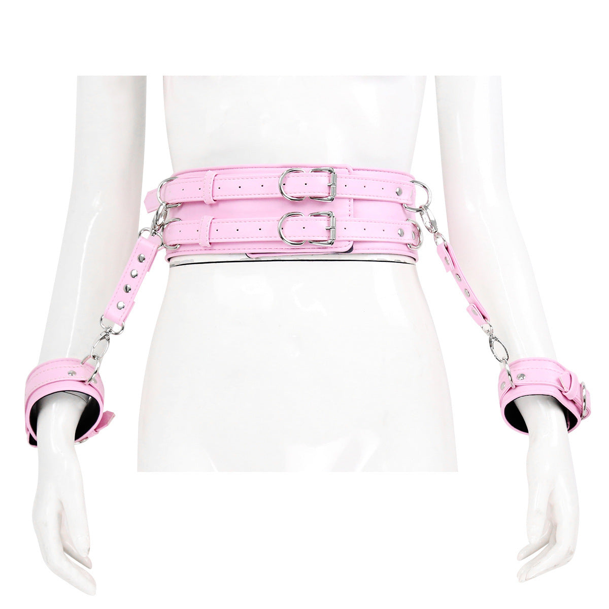 Leather Handcuffs with waist belt