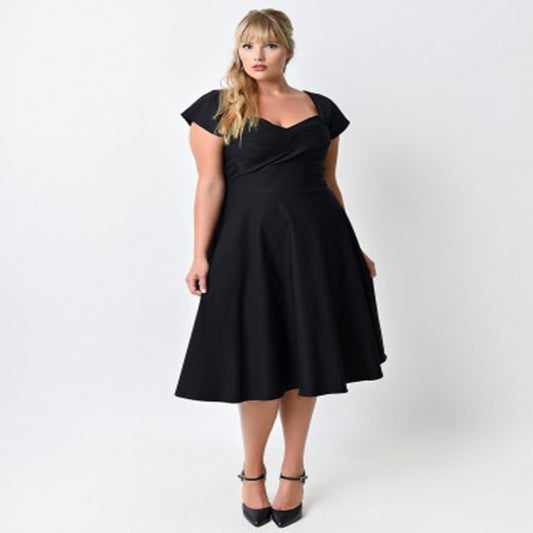 Plus Size Raglan Sleeve Large Swing Dress